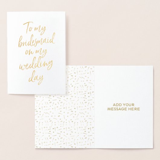 結婚式の日に私の花嫁のメイドに金箔 箔カード (ディスプレー)