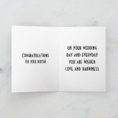 結婚式の日に私の**双子の兄弟**に カード (内部)