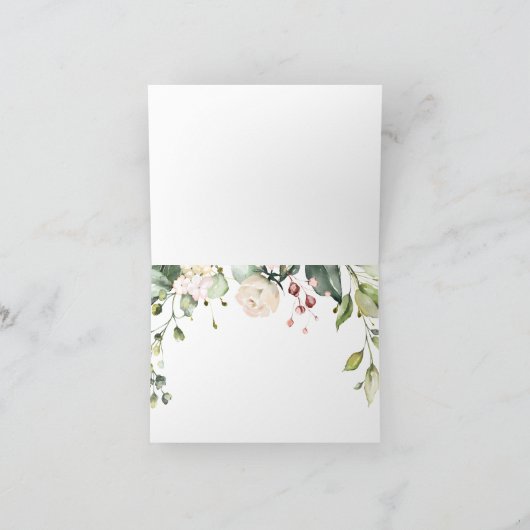 結婚式の日に義母に白いバラ サンキューカード (内部)