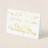 結婚式の日に義母に金ゴールド 箔カード (正面)