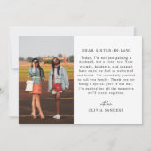 結婚式の日に義理の姉に写真を送る サンキューカード (裏面)