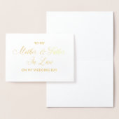 結婚式の日に義理の母と父に 箔カード (ディスプレー)