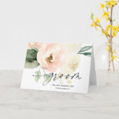 結婚式の日に花婿にピンクのフローラ カード (黄色い花)