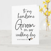 結婚式の日に花嫁から私のハンサムな花婿へ カード (黄色い花)