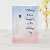 結婚式の日に黒い娘にメッセージ カード (黄色い花)