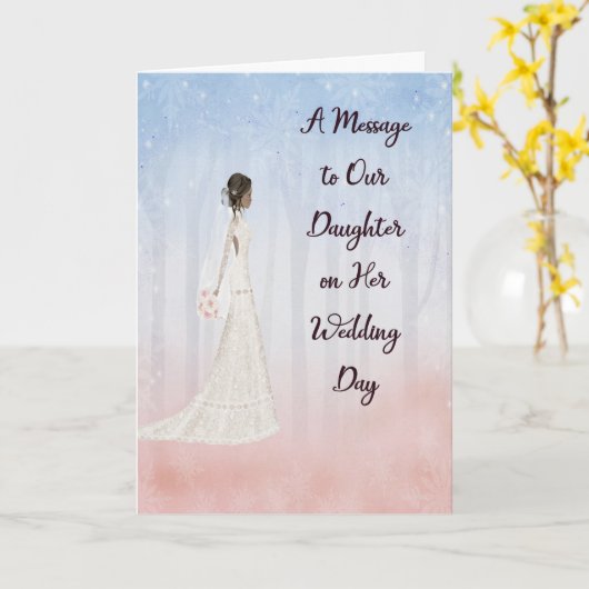 結婚式の日に黒い娘にメッセージ カード (黄色い花)