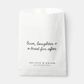 結婚式の日のおごり |ミニマルモダンリストスクリプト白 フェイバーバッグ (正面)