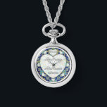 結婚式の日のカウントダウン。婚約した!婚約者。名前の追加 腕時計<br><div class="desc">私のデザインのダイヤハート!新しい名前を追加!シルバー、ホワイト金ゴールド、ダークブルー、ティール(緑がかった色)、グリーンタイル永遠!</div>