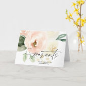 結婚式の日のカードで両親にピンクのフローラ カード (黄色い花)
