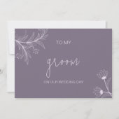 結婚式の日のカードで新郎にフローラ 招待状 (正面)