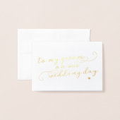 結婚式の日のカードで私の新郎に 箔カード (封筒付き正面)