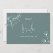 結婚式の日のカードで私の花嫁にフローラ 招待状 (正面)