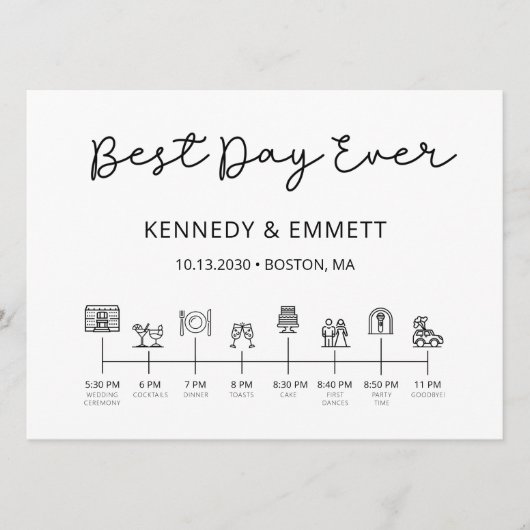 結婚式の日のタイムラインプログラム プログラム (正面)