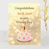 結婚式の日のデザイン カード (黄色い花)