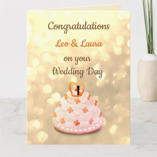 結婚式の日のデザイン カード (正面)