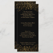 結婚式の日のトレンディー金ゴールドドットと黒 メニュー (正面/裏面)