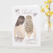 結婚式の日のトープで友人から花嫁のために カード (黄色い花)