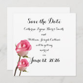 結婚式の日のバラ日付を保存結婚す。お知らせ セーブザデート (正面/裏面)