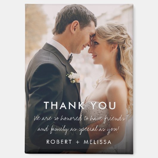 結婚式の日の写真ありがとう マグネット (正面)