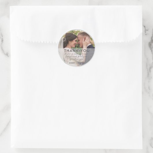 結婚式の日の写真ありがとう ラウンドシール (バッグ)
