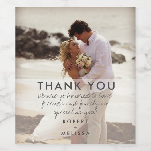 結婚式の日の写真ありがとう ワインラベル (シングルラベル)