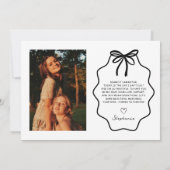 結婚式の日の写真に私の花嫁を手で描いた 招待状 (裏面)