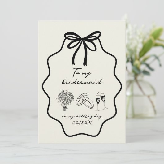 結婚式の日の写真に私の花嫁を手で描いた 招待状 (スタンド正面)