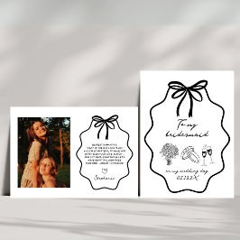 結婚式の日の写真に私の花嫁を手で描いた 招待状