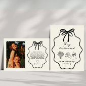 結婚式の日の写真に私の花嫁を手で描いた 招待状