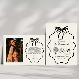 結婚式の日の写真に私の花嫁を手で描いた 招待状