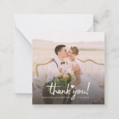 結婚式の日の写真の手書付き感謝 ノートカード (正面)