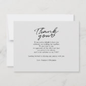 結婚式の日の写真の手書付き感謝 ノートカード (裏面)