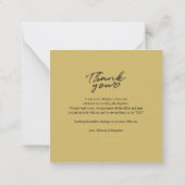 結婚式の日の写真の手書付き感謝 ノートカード (裏面)