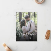 結婚式の日の写真の手書付き感謝 ノートカード (正面/裏面インサイチュ)