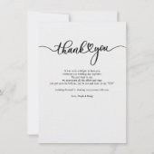 結婚式の日の写真の手書付き感謝 ノートカード (裏面)