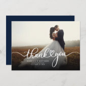 結婚式の日の写真の手書付き感謝 ノートカード (正面/裏面)