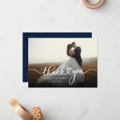 結婚式の日の写真の手書付き感謝 ノートカード (正面/裏面インサイチュ)