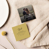 結婚式の日の写真の手書付き感謝 ノートカード