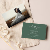 結婚式の日の写真の手書付き感謝 ノートカード