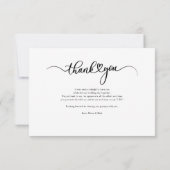 結婚式の日の写真の手書付き感謝 ノートカード (裏面)