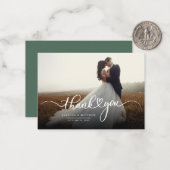 結婚式の日の写真の手書付き感謝 ノートカード (正面/裏面インサイチュ)