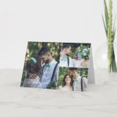 結婚式の日の写真コラージュサンキューカード カード (正面)