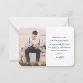 結婚式の日の写真ハンドレターありがとう ノートカード (裏面)