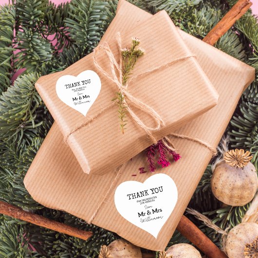 結婚式の日の名前とミセス・ネームありがとう ハートシール