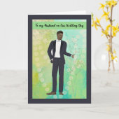 結婚式の日の夫へのメッセージ カード (黄色い花)