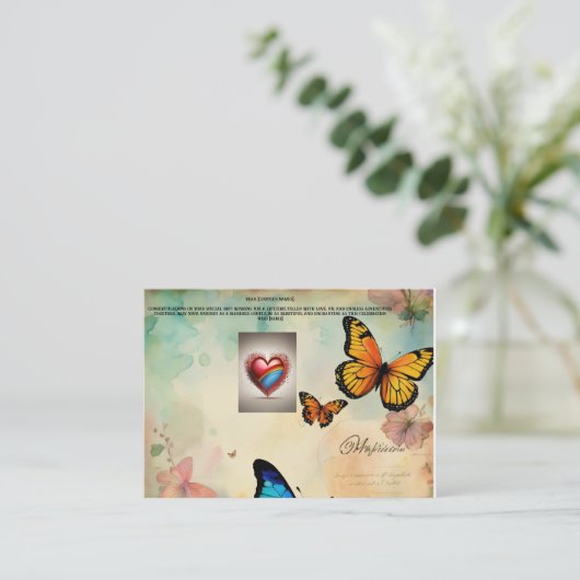 「結婚式の日の心からの願い」 エンクロージャーカード (スタンド正面)