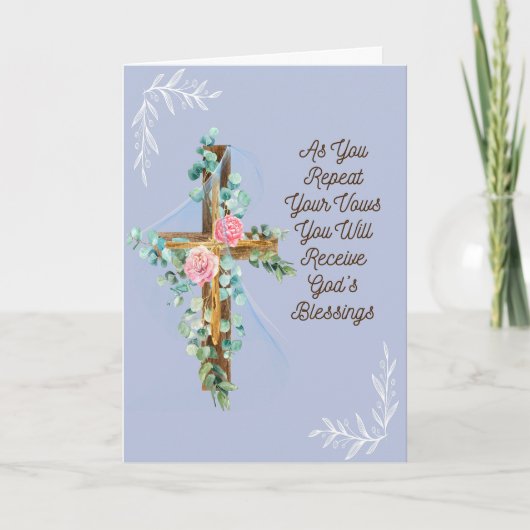 結婚式の日の新郎新婦の宗教的カード カード (正面)