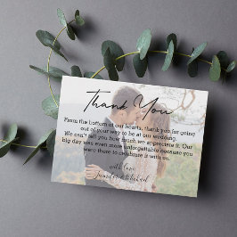 結婚式の日の暗い写真のシックな感謝していあなた ノートカード