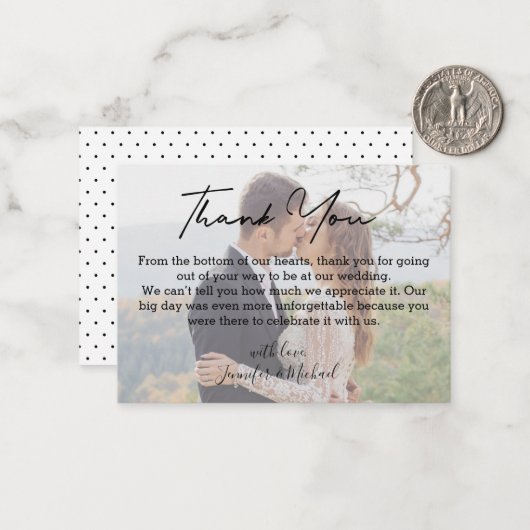 結婚式の日の暗い写真のシックな感謝していあなた ノートカード (正面/裏面インサイチュ)