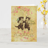 結婚式の日の猫ちゃん カード (黄色い花)